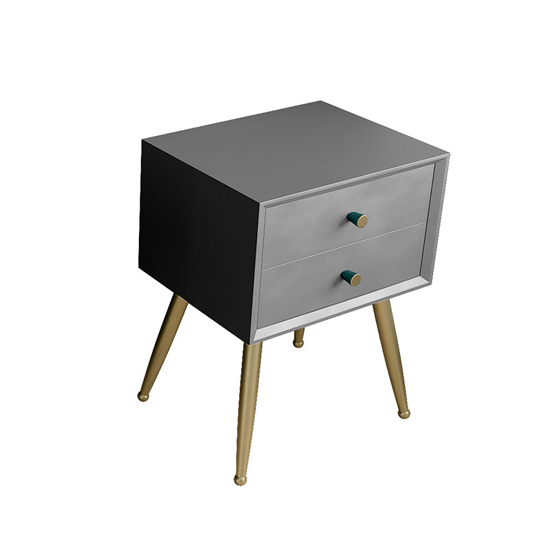 Glam Imitation Wood Nightstand Drawer Storage Legs Included Bed Nightstand