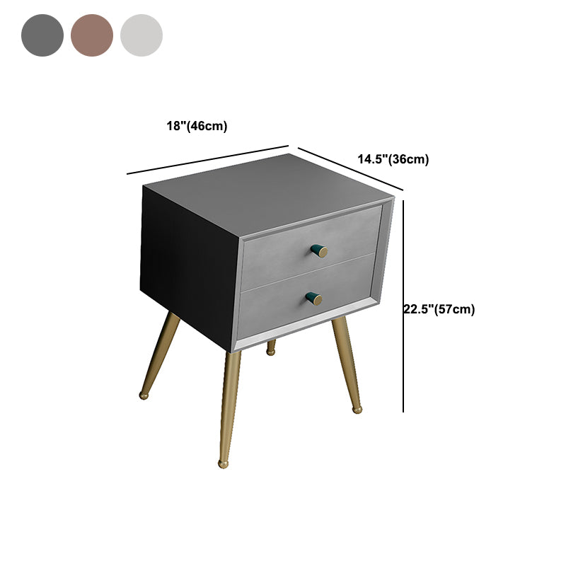 Glam Imitation Wood Nightstand Drawer Storage Legs Included Bed Nightstand