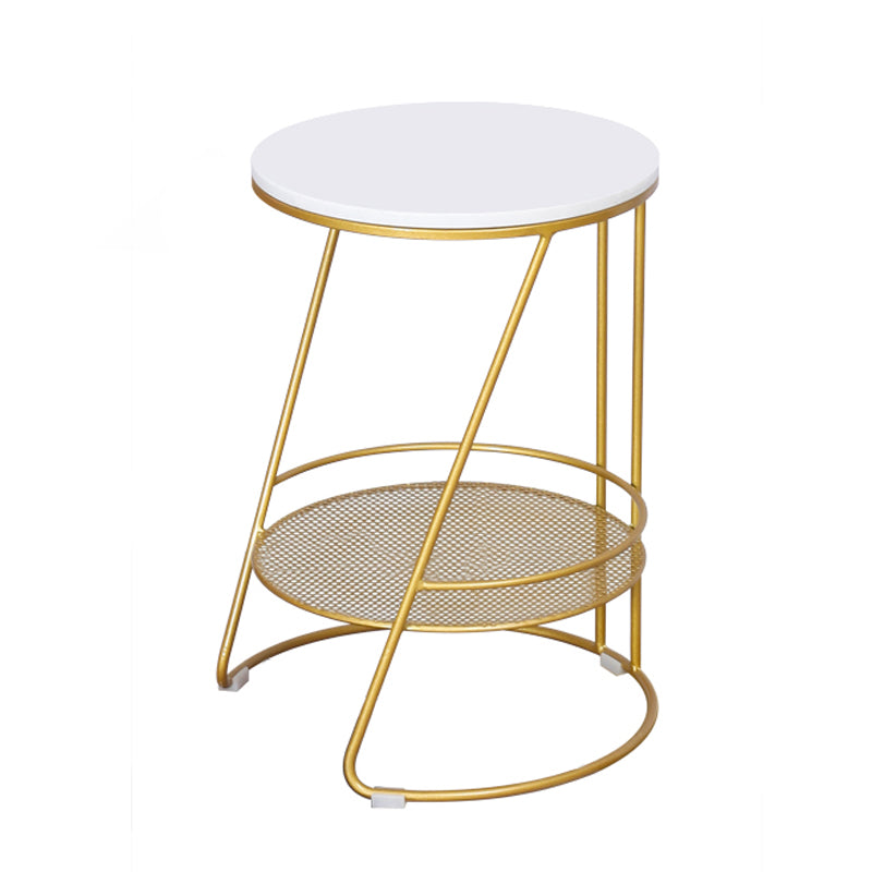 18 Inch Tall Night Table Open Storage Metal 1-Shelf Nightstand with Legs