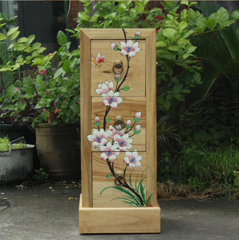 11" D Solid Wood Lingerie Chest Traditional Storage Chest Dresser with Drawers and Doors