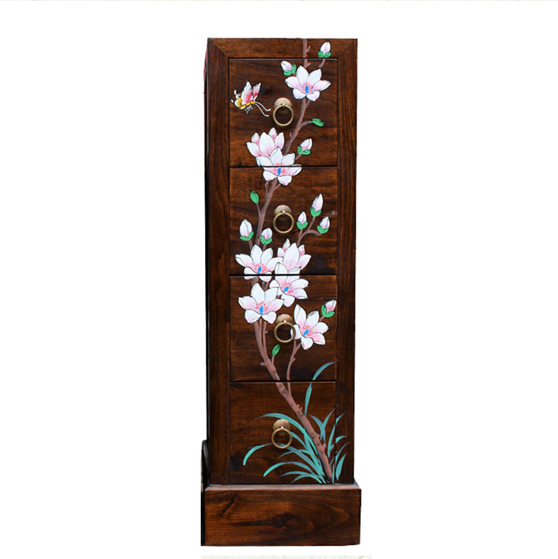 11" D Solid Wood Lingerie Chest Traditional Storage Chest Dresser with Drawers and Doors