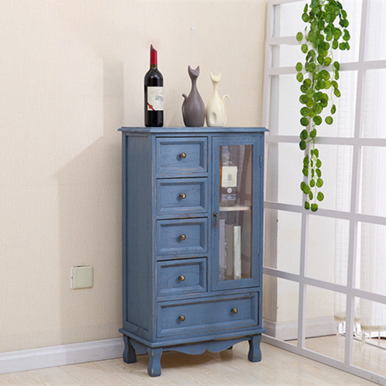 12" D Traditional Wooden Combo Dresser Bedroom Storage Chest Dresser with Drawers and Door