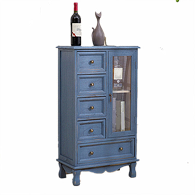 12" D Traditional Wooden Combo Dresser Bedroom Storage Chest Dresser with Drawers and Door