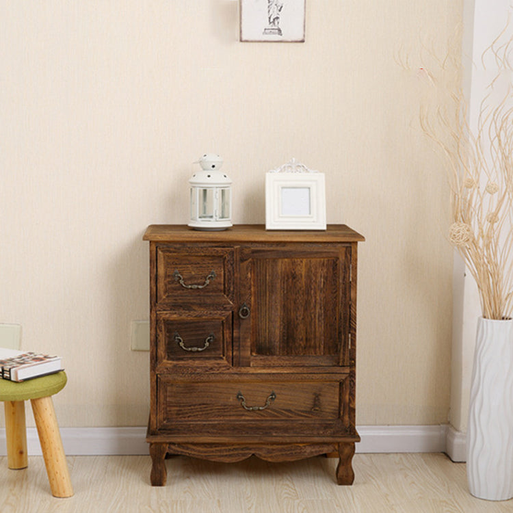 12" D Traditional Wooden Combo Dresser Bedroom Storage Chest Dresser with Drawers and Door