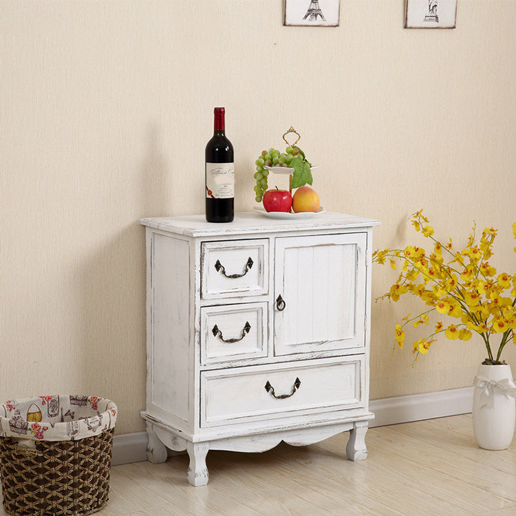 12" D Traditional Wooden Combo Dresser Bedroom Storage Chest Dresser with Drawers and Door