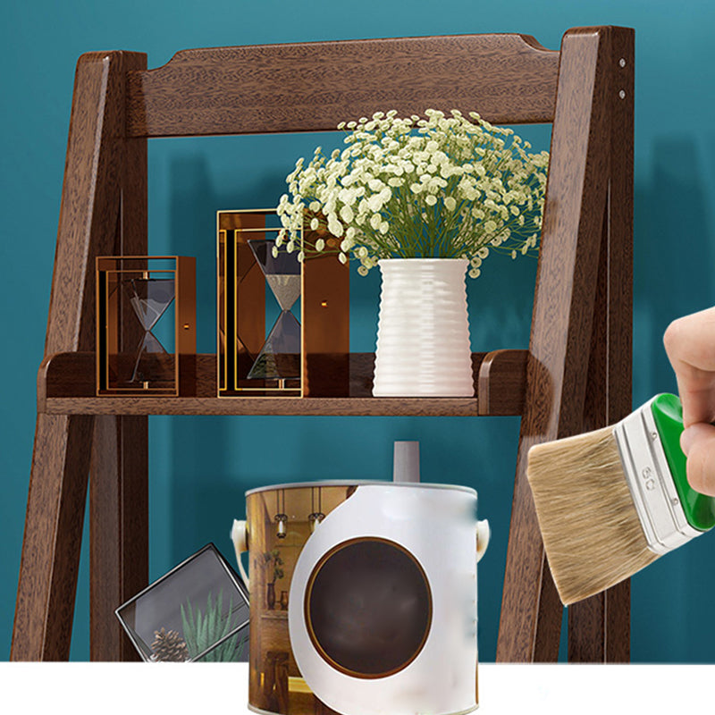 Ladder Bookshelf Modern Walnut Bookcase with 4-shelf for Home Office