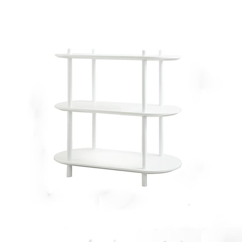 Geometry White Bookshelf Modern Artificial Wood Bookcase with 3 / 4 Shelves