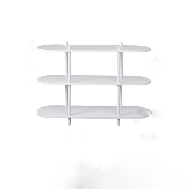 Geometry White Bookshelf Modern Artificial Wood Bookcase with 3 / 4 Shelves