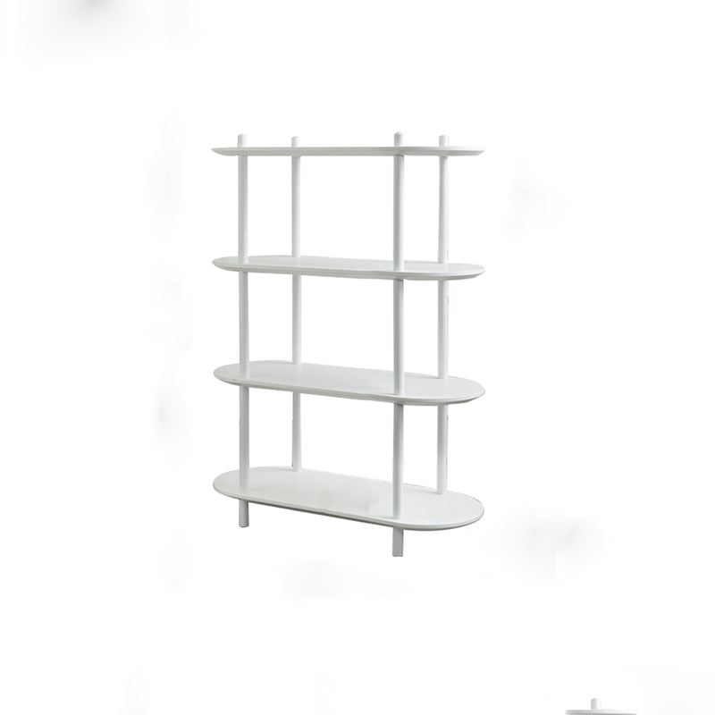 Geometry White Bookshelf Modern Artificial Wood Bookcase with 3 / 4 Shelves