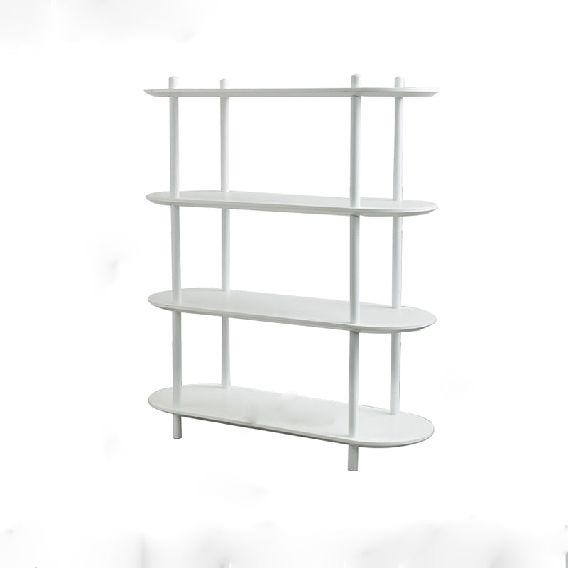 Geometry White Bookshelf Modern Artificial Wood Bookcase with 3 / 4 Shelves