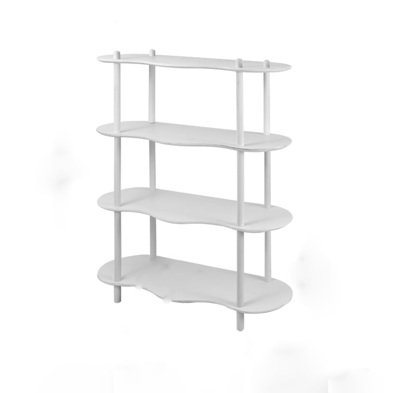 Geometry White Bookshelf Modern Artificial Wood Bookcase with 3 / 4 Shelves