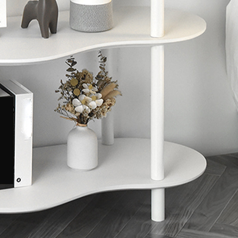 Geometry White Bookshelf Modern Artificial Wood Bookcase with 3 / 4 Shelves