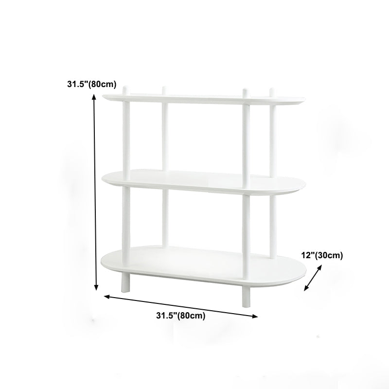 Geometry White Bookshelf Modern Artificial Wood Bookcase with 3 / 4 Shelves