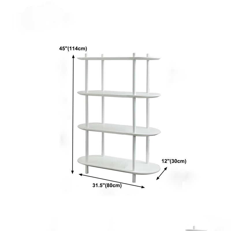 Geometry White Bookshelf Modern Artificial Wood Bookcase with 3 / 4 Shelves