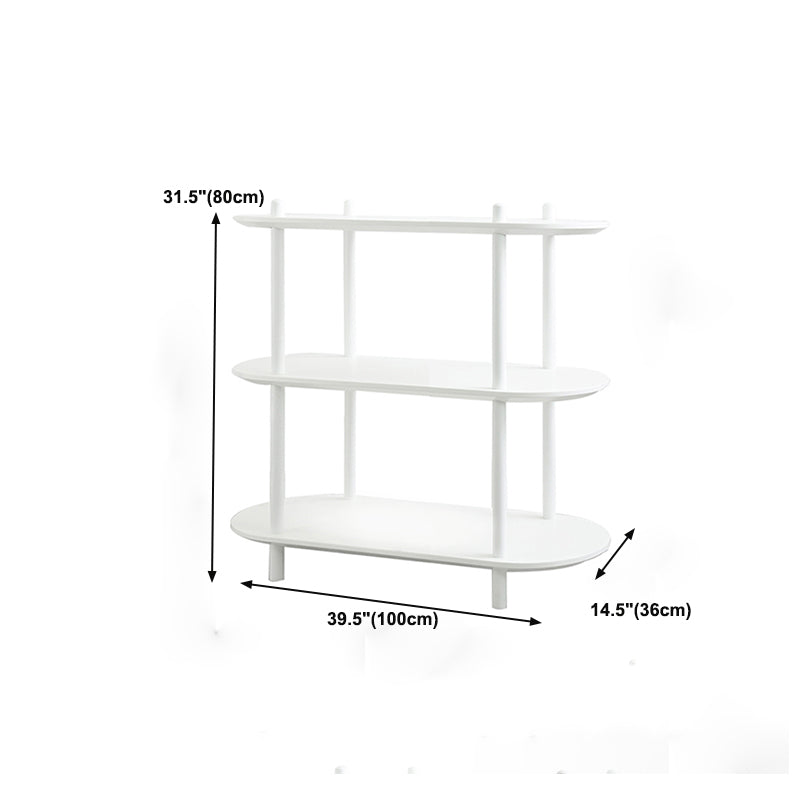 Geometry White Bookshelf Modern Artificial Wood Bookcase with 3 / 4 Shelves