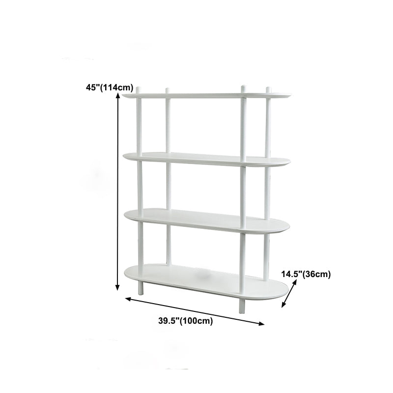 Geometry White Bookshelf Modern Artificial Wood Bookcase with 3 / 4 Shelves