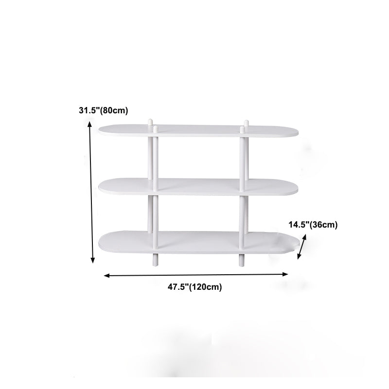 Geometry White Bookshelf Modern Artificial Wood Bookcase with 3 / 4 Shelves