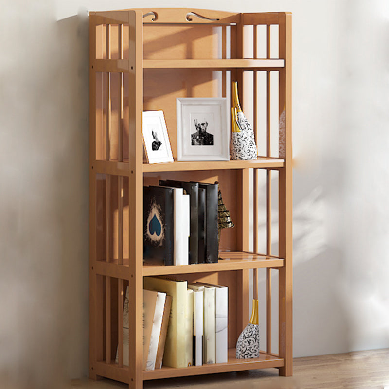 10" D Geometry Bamboo Bookshelf Modern Style Bookcase for Bedroom