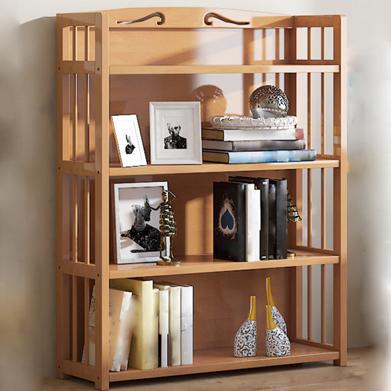 10" D Geometry Bamboo Bookshelf Modern Style Bookcase for Bedroom