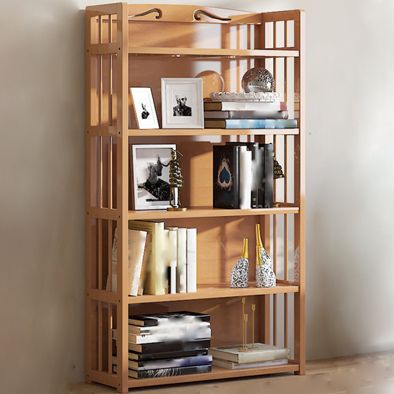 10" D Geometry Bamboo Bookshelf Modern Style Bookcase for Bedroom