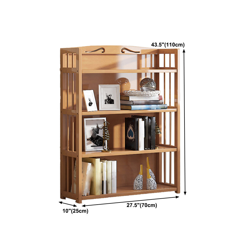 10" D Geometry Bamboo Bookshelf Modern Style Bookcase for Bedroom
