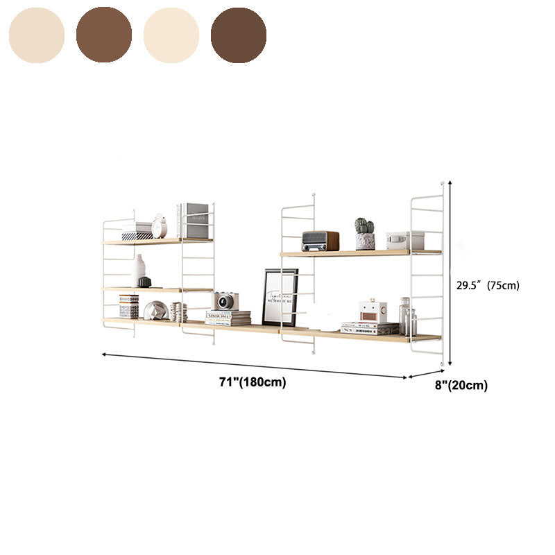 Wall-mount Bookshelf Modern Wooden Bookcase with Multi Shelves