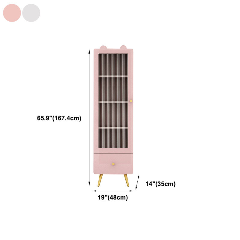 14" D Wooden Bookshelf Modern Closed Storage Bookcase with Drawer and Door