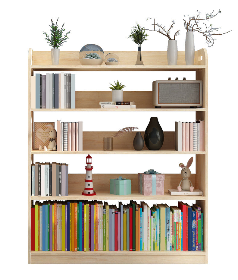 10.6" D Solid Wood Bookshelf Modern Open Storage Bookcase with Multi Shelves