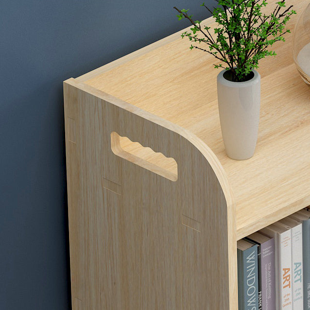 10.6" D Solid Wood Bookshelf Modern Open Storage Bookcase with Multi Shelves