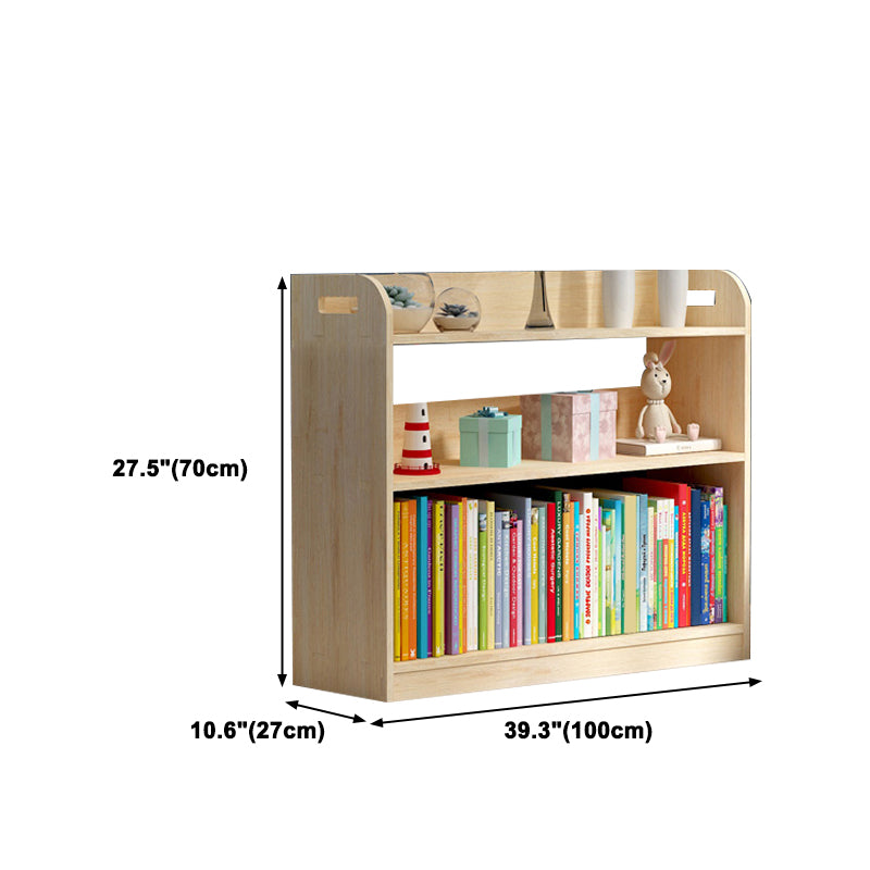 10.6" D Solid Wood Bookshelf Modern Open Storage Bookcase with Multi Shelves