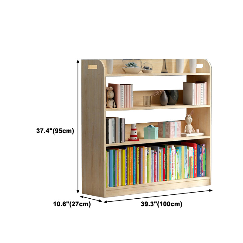 10.6" D Solid Wood Bookshelf Modern Open Storage Bookcase with Multi Shelves
