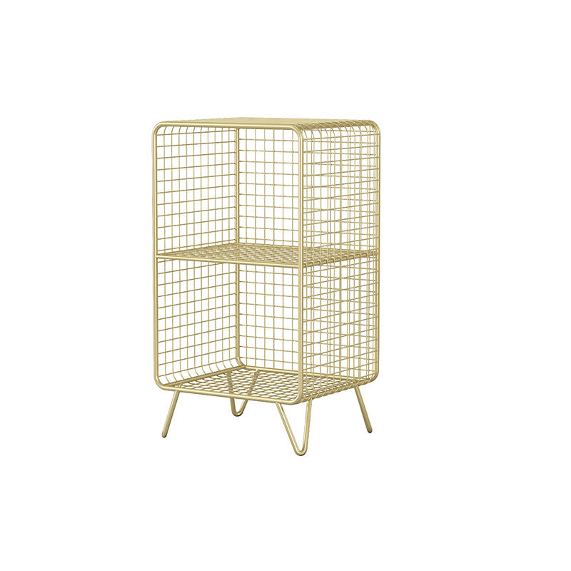 12" D Metal Frame Bookshelf Modern Closed Storage Bookcase for Bedroom