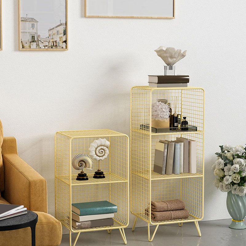 12" D Metal Frame Bookshelf Modern Closed Storage Bookcase for Bedroom