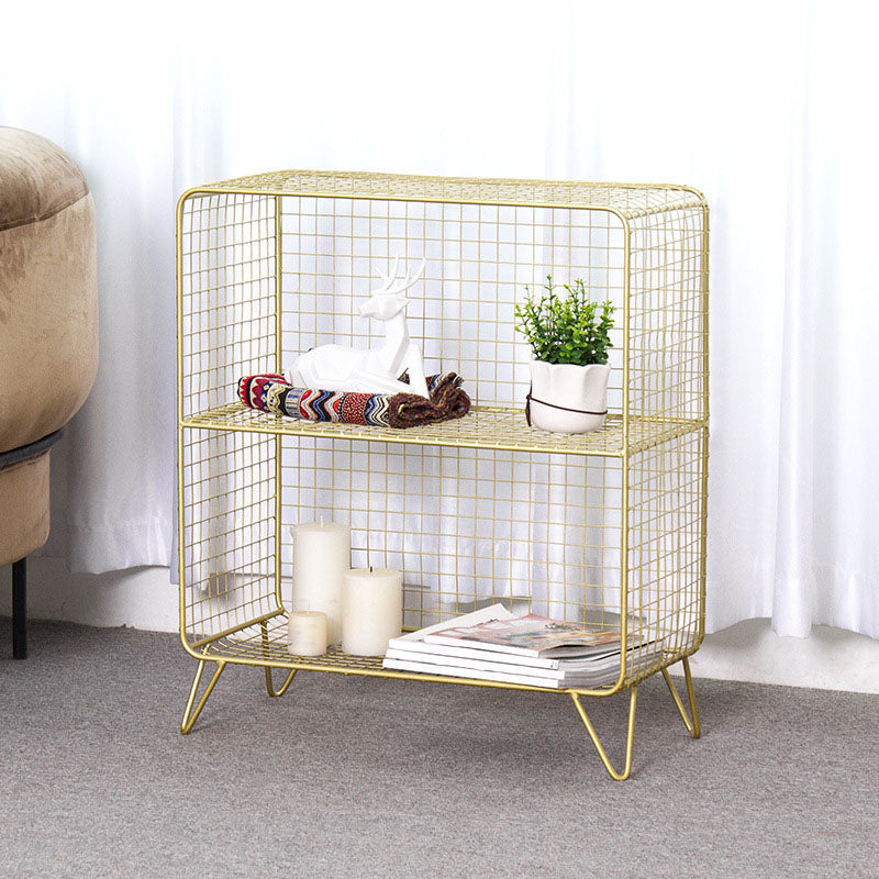 12" D Metal Frame Bookshelf Modern Closed Storage Bookcase for Bedroom