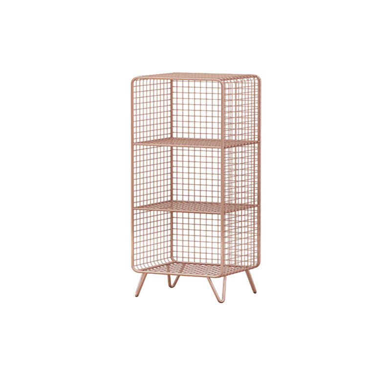 12" D Metal Frame Bookshelf Modern Closed Storage Bookcase for Bedroom