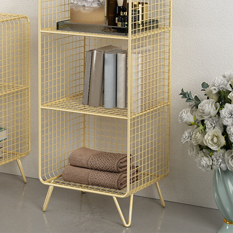 12" D Metal Frame Bookshelf Modern Closed Storage Bookcase for Bedroom