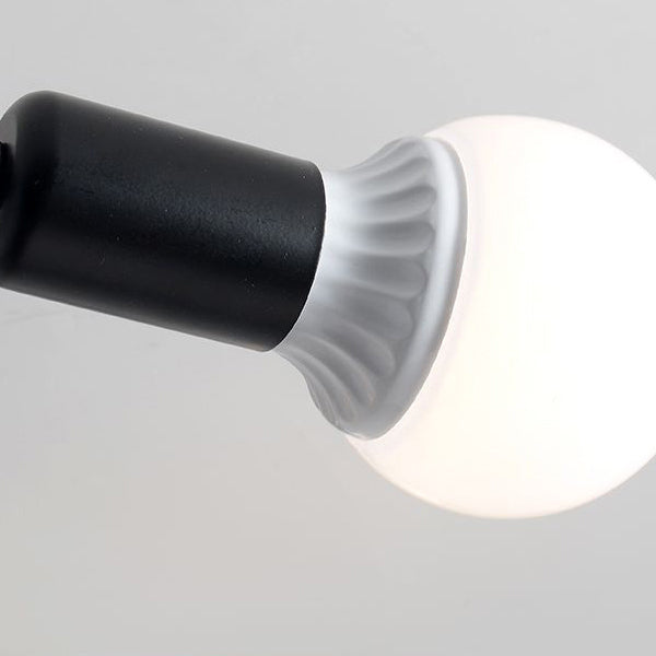 Multi-Light Semi Flush Mount in Industrial Vintage Style Bare Bulb Ceiling Light