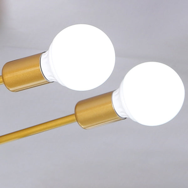 Multi-Light Semi Flush Mount in Industrial Vintage Style Bare Bulb Ceiling Light