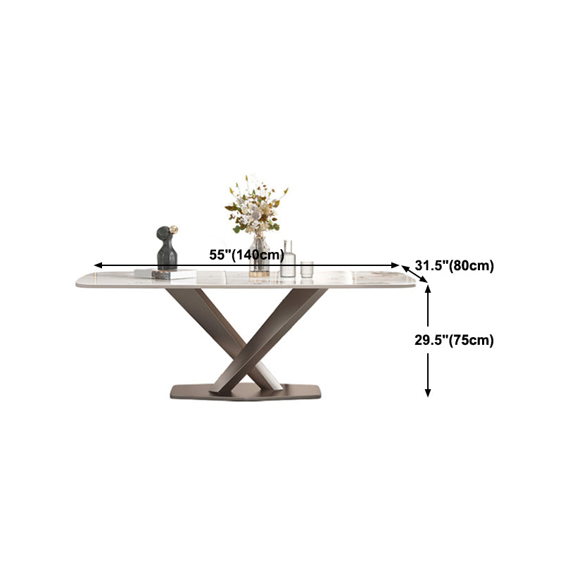 Traditional Luxury Pedestal Furniture Stone Dining Table for Dining Room
