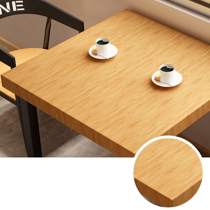Square Wooden Dining Table Industrial Sled Base Dining Table