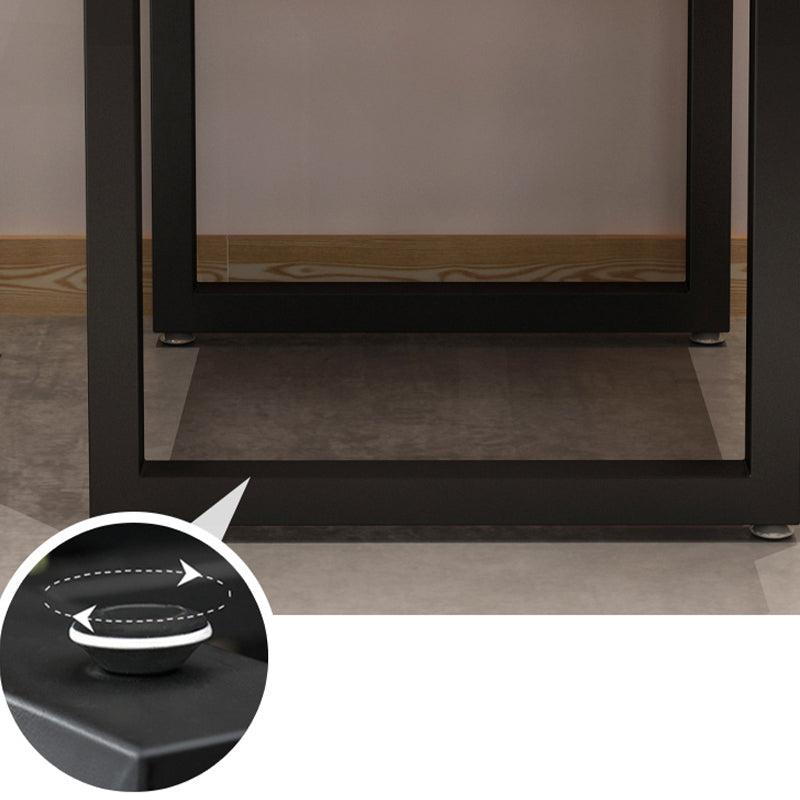 Square Wooden Dining Table Industrial Sled Base Dining Table