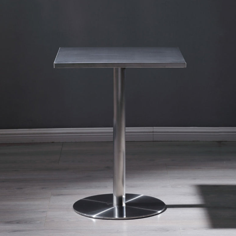 Metal Industrial Square Dining Table Stainless Steel Table for Kitchen and Dining Room