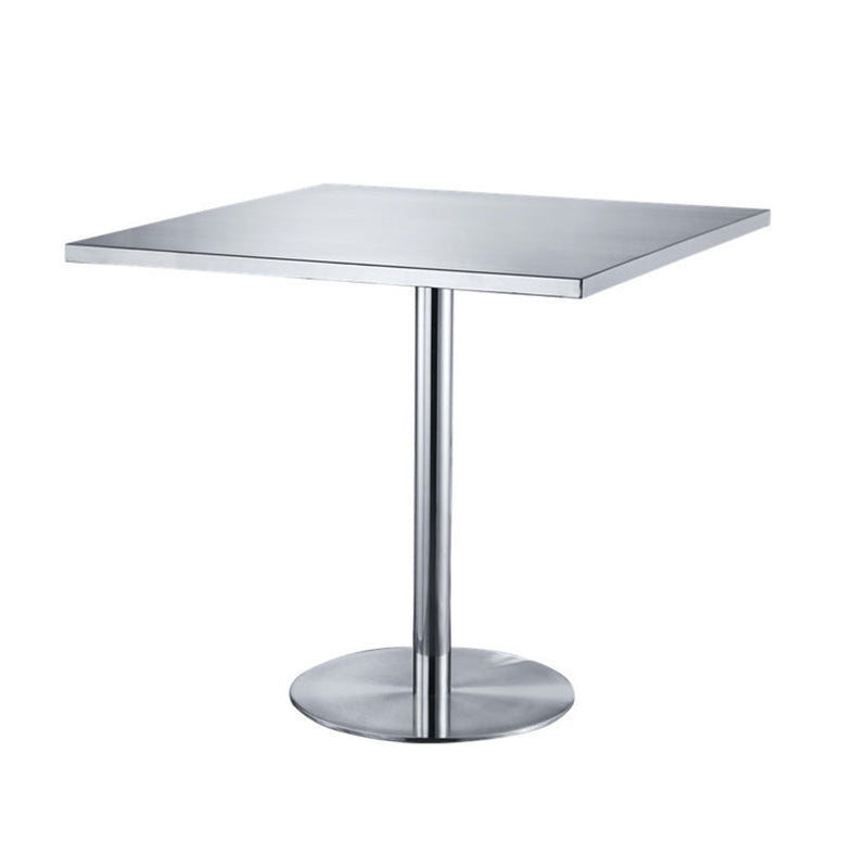 Metal Industrial Square Dining Table Stainless Steel Table for Kitchen and Dining Room