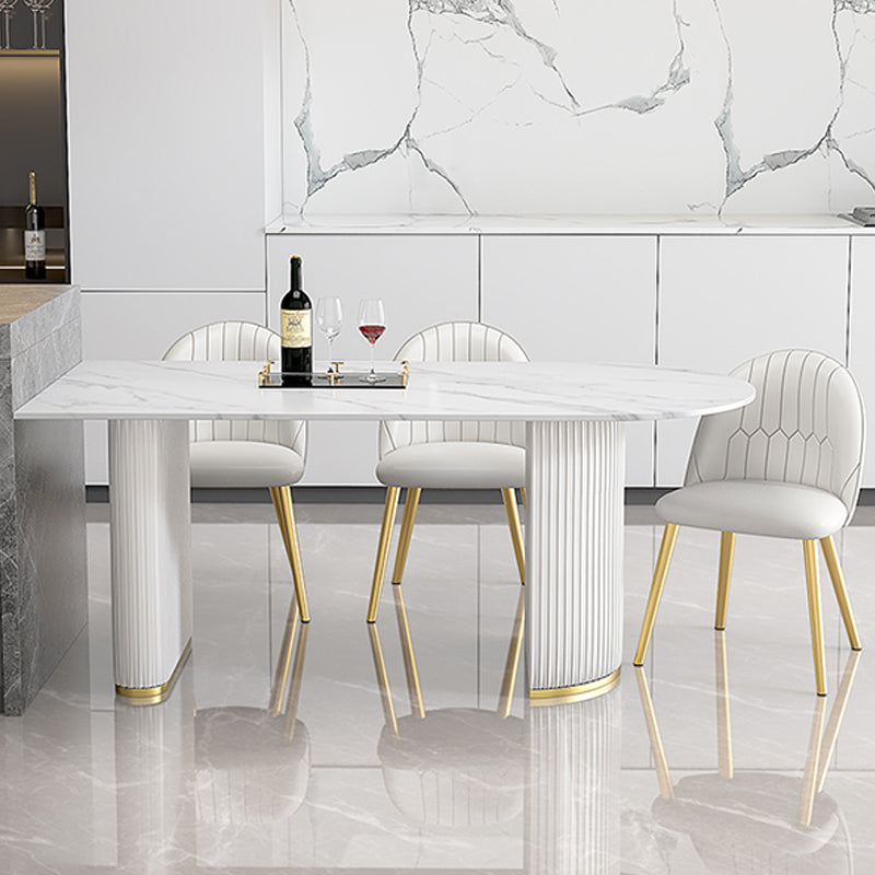 Sintered Stone Dining Table White Traditional Luxury Dining Table