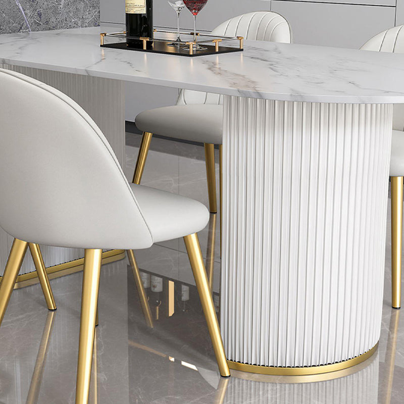 Sintered Stone Dining Table White Traditional Luxury Dining Table