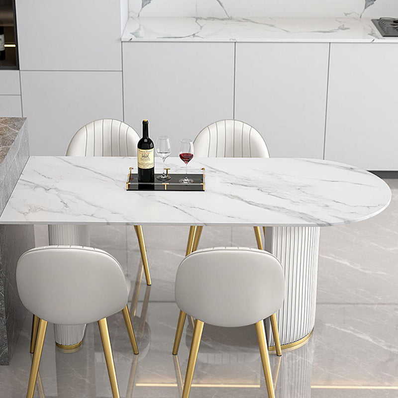 Sintered Stone Dining Table White Traditional Luxury Dining Table