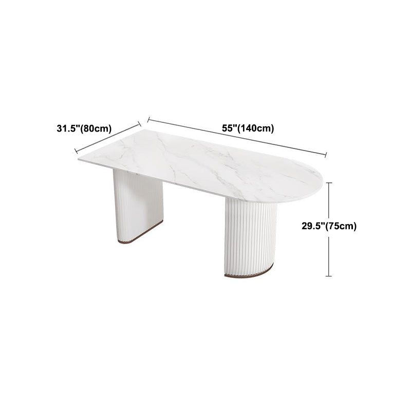 Sintered Stone Dining Table White Traditional Luxury Dining Table