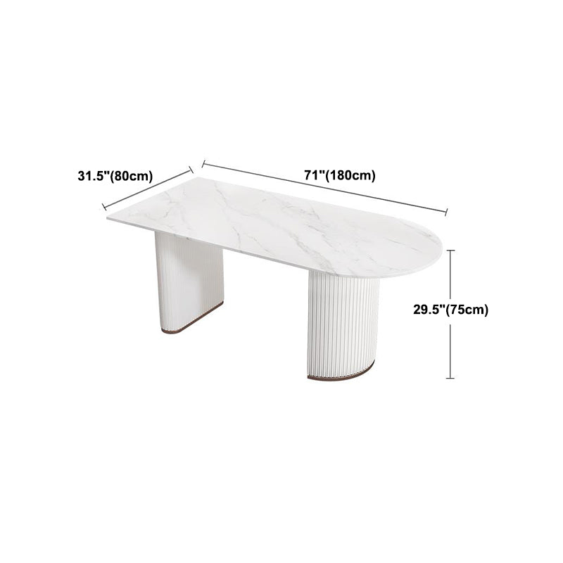 Sintered Stone Dining Table White Traditional Luxury Dining Table