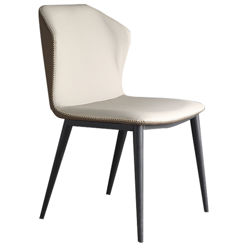 Modern Leather Home Side Chair Matte Finish Wingback Dining Chair