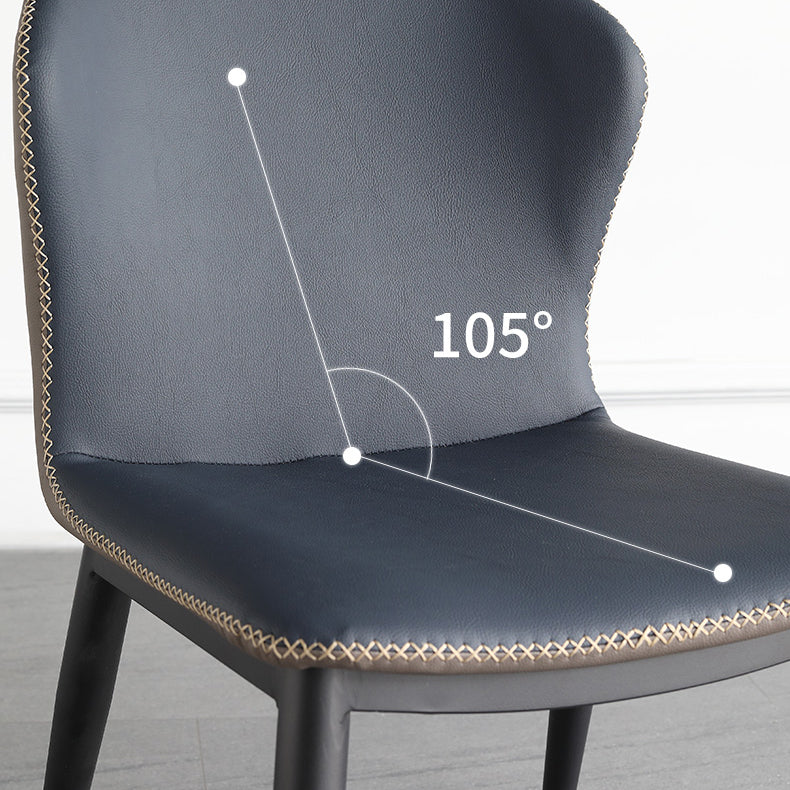 Modern Leather Home Side Chair Matte Finish Wingback Dining Chair